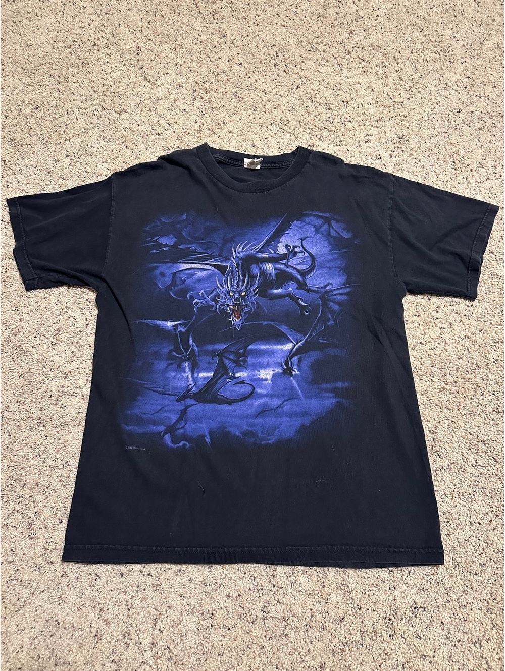 Liquid Blue 2007 Dragon Graphic Black T-Shirt Size L